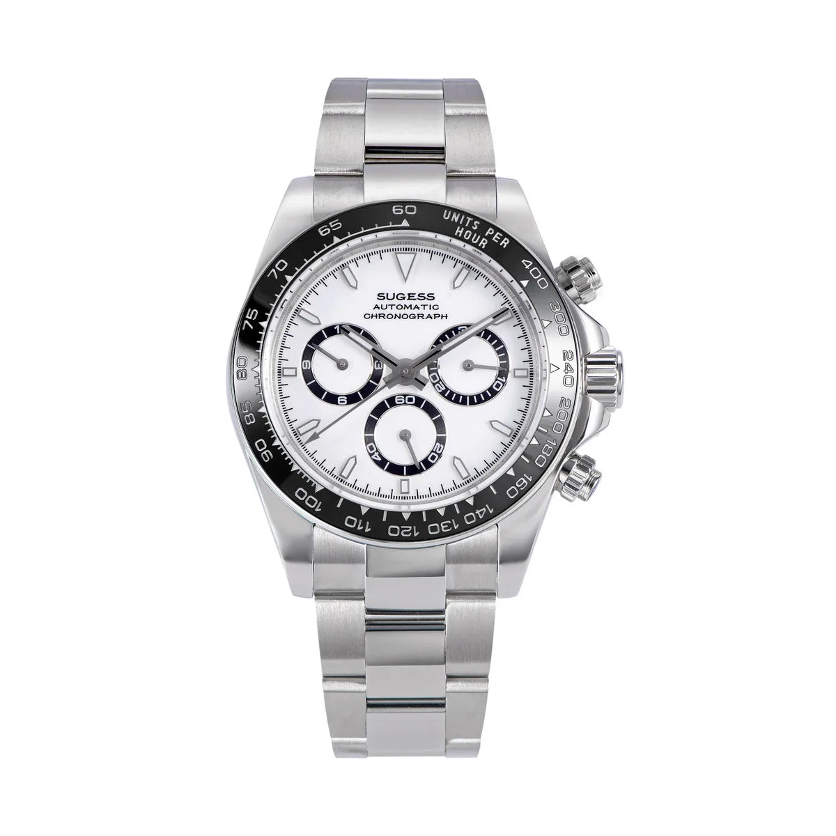 Sugess Panda Chronograph Movement Automatic Mechanical Chronograph Wristwatch Waterproof Diving Men Watches Ceramic Bezel Tona