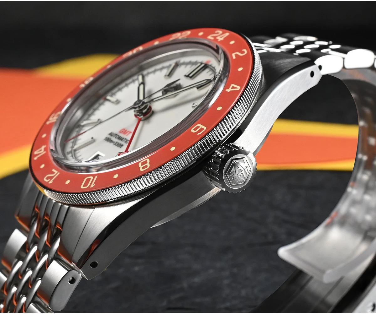San Martin 39.5mm Limited Edition Full Lume Dial Automatic Men's Watch NH34 GMT 6H Date 10Bar Luxury Watch SN0116W