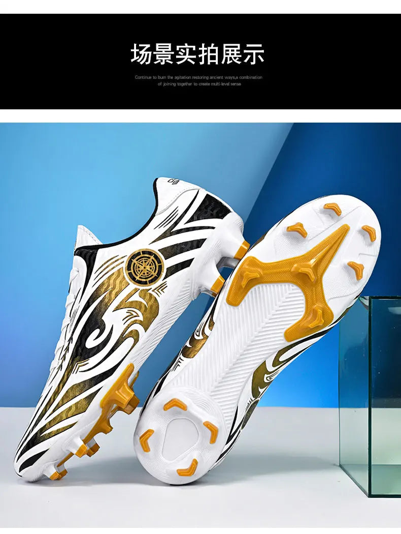 Original Soccer Cleats Men Training Shoes Outdoor Non-slip Children's Football Shoes Long Spikes Men's Futsal Shoes Size 32-45
