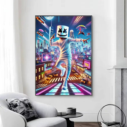 Game F-F-Fortnite Posters Self-Adhesive Waterproof Ideal For Living Room Bedroom Bar Decoration