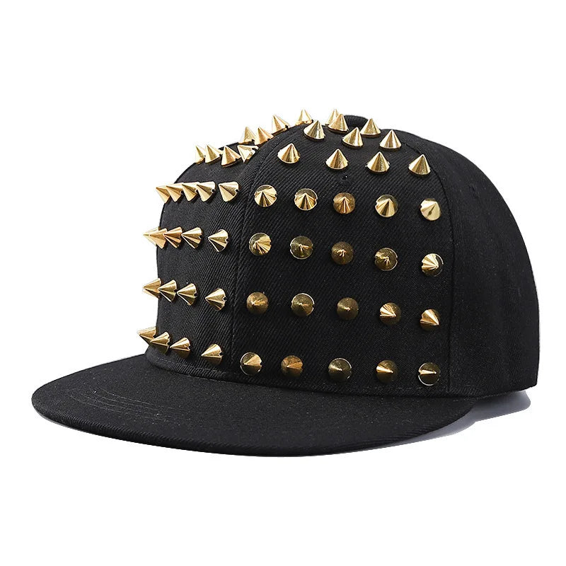 BASEBALL CAPS FOR BOTH Men Women Boys Girls Punk Studded Baseball Hip-Hop Hat Adjustable Snapback Spike Rivet Stud Cap