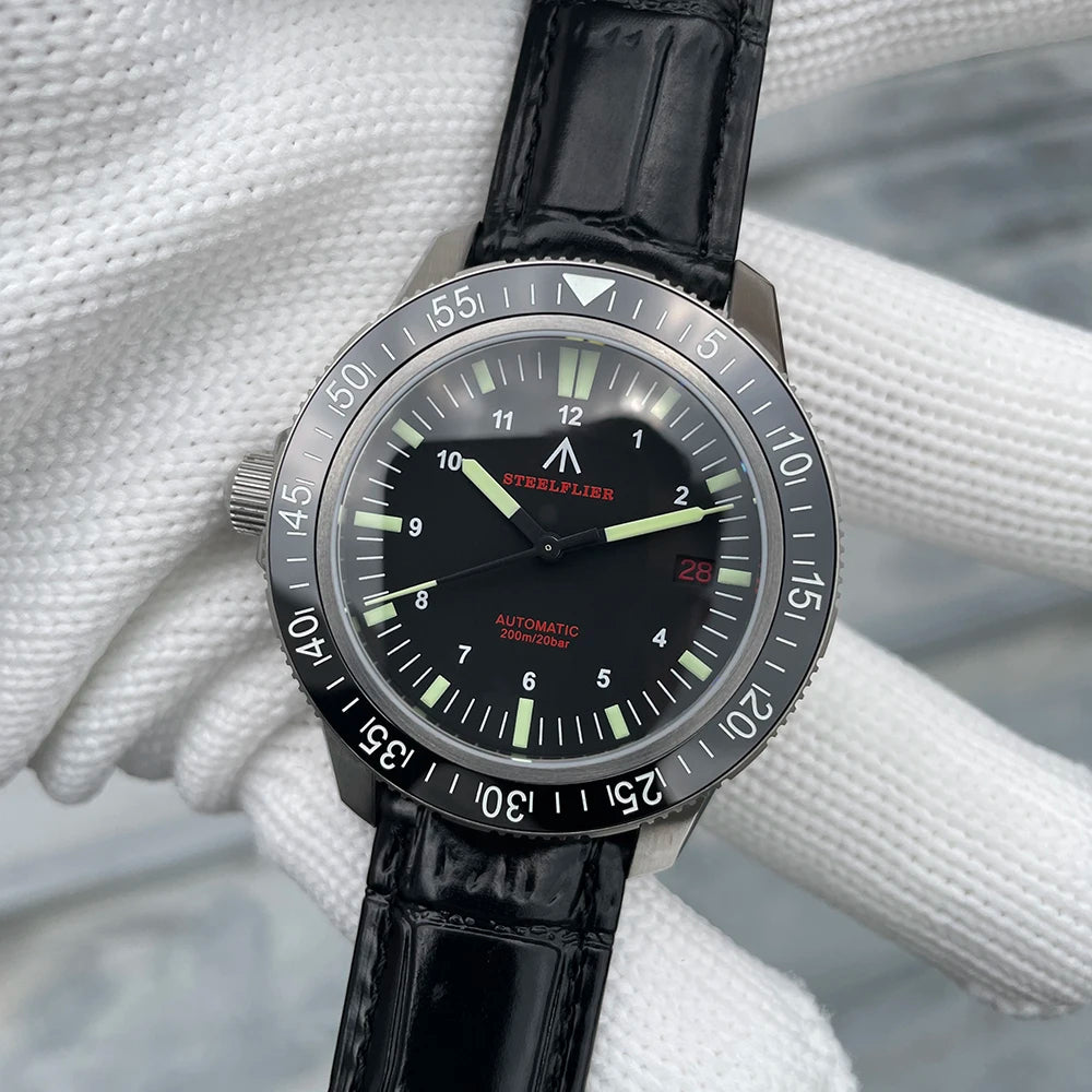 STEELFLIER Official SF783 NH35 Automatic Mechanical Watches Ceramic Bezel Super Luminous 20Bar Waterproof Luxury Dive Watch Men