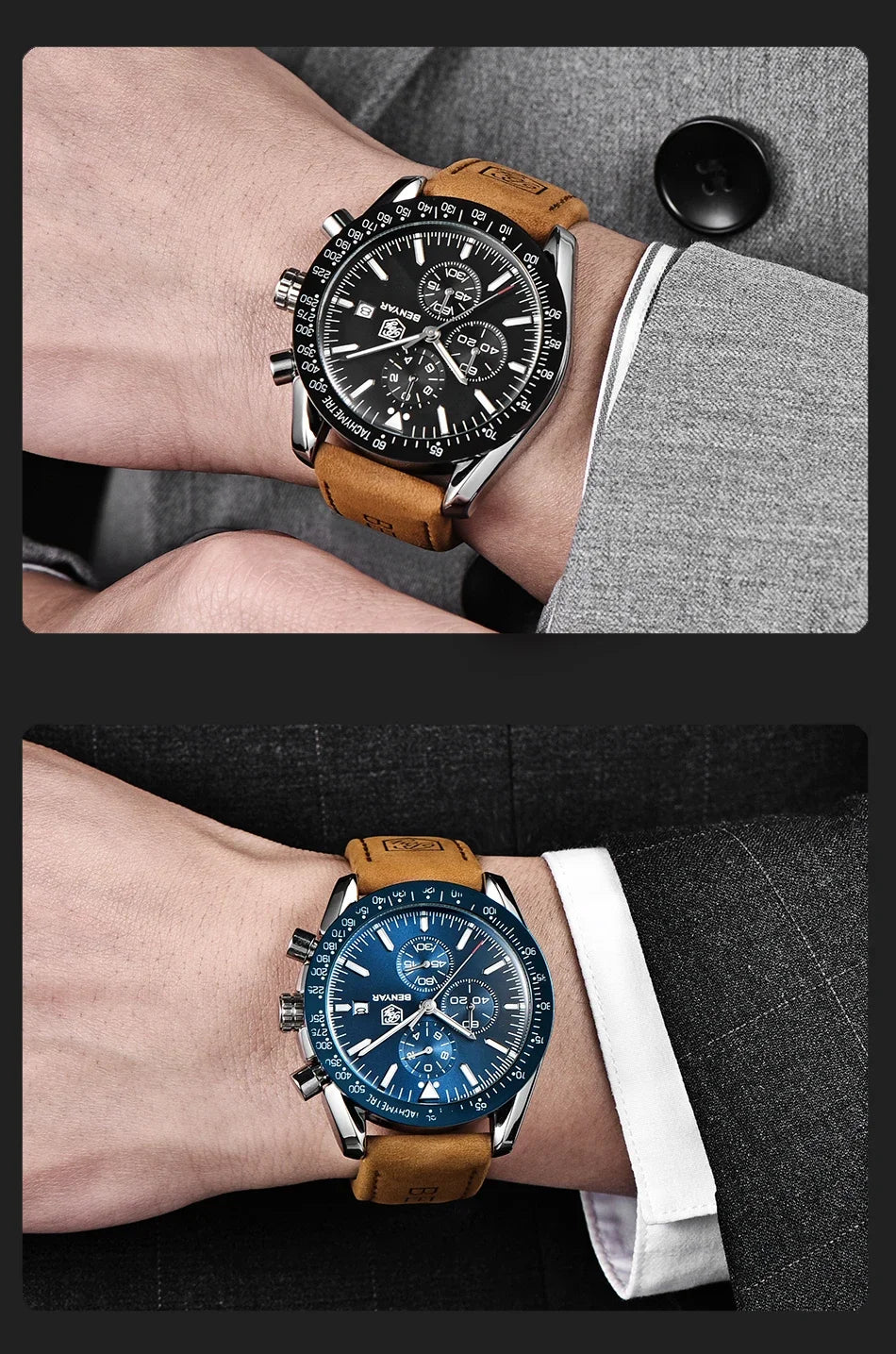 Reloj para hombre BENYAR 5140, reloj deportivo informal, reloj de cuarzo de lujo resistente al agua, cronógrafo militar de marca de alta gama.