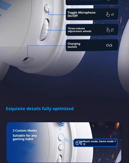 MCHOSE V9 Pro Headset with Microphone Three Mode Bluetooth Wireless Computer PC Gamer Headphones Accessories V9 Pro MCHOSE