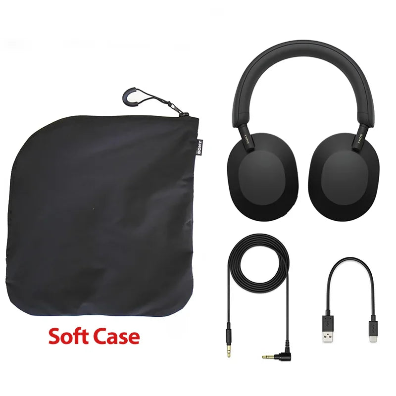 Auscultadores sem fios com cancelamento de ruído Sony WH-1000XM5 – Headset HiFi premium over-ear Bluetooth 5.2 com transdutor de 30mm, microfone e bateria de longa duração