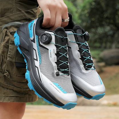 Ténis de corrida para homem em malha respirável, para exterior, montanha, todo-o-terreno e escalada, resistentes ao desgaste e confortáveis, com estilo moderno