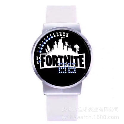 Relógio Fortnite kawaii personalizado com luz noturna LED tátil, estilo cartoon e fashion, relógio eletrónico para estudantes, presente para amigos