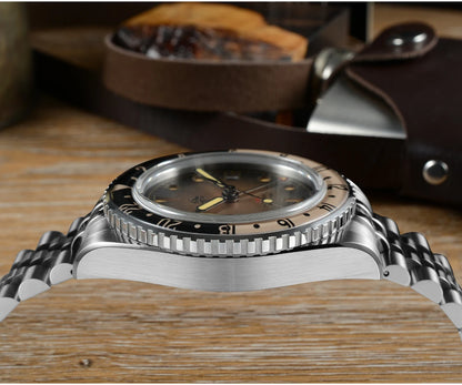 San Martin 2025 Men's Watches, Retro NH34 GMT Sandwich Dial, 40mm Bidirectional Sapphire Bezel, Luxury Sports Watch, 20Bar