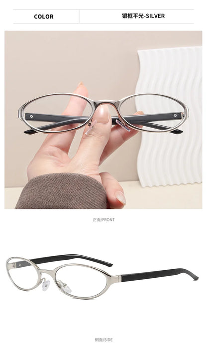 Retro Oval Design Sunglasses Women 2026 New Y2K Small Metal Frame UV400 Protection Vintage Punk Sun Glasses Fashion Eyewear