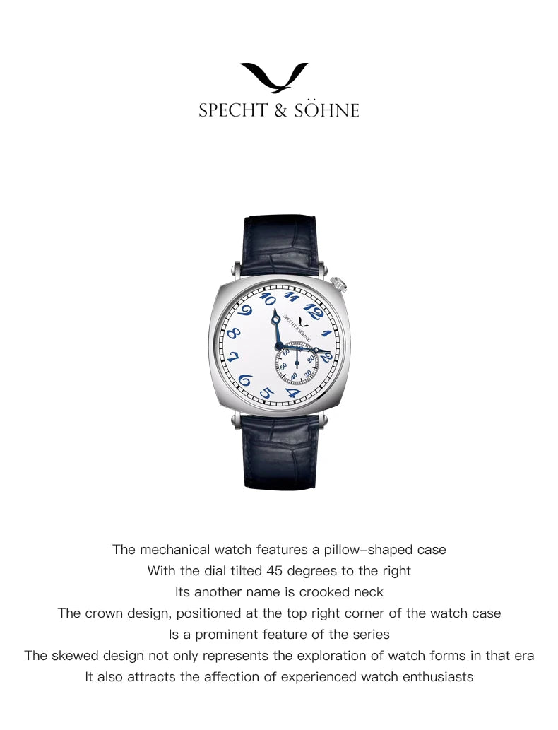 New 2026 Specht & Söhne 1921 Men's Automatic Mechanical Wristwatch Rose Gold Sapphire Crystal Genuine Leather Relogio Masculino