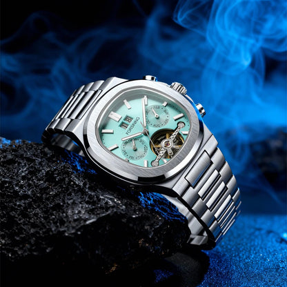 Forsining 481 Military Man Tourbillon Hands Watch Week Date Automatic Mechanical Watches Stainless Steel Clock Relogio Masculino