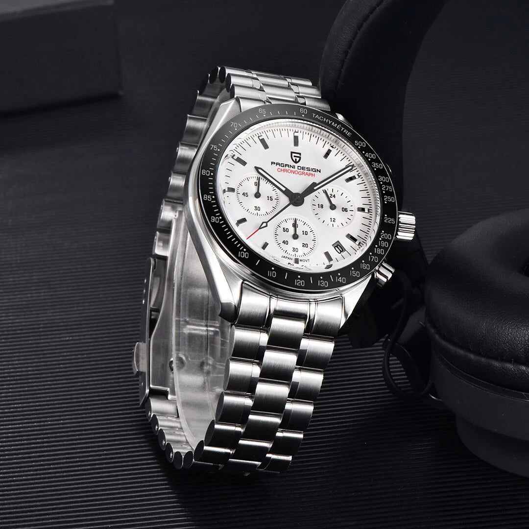 PAGANI DESIGN 2026 New Meteorite pattern dial Luxury Quartz Watch For Men Speed Sport Chronograph AR Sapphire crystal Wristwatch