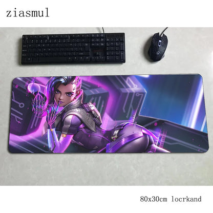Tapete de rato gamer Overwatch Aestheticism 800x300x3mm, tapete de rato para portátil gaming, mousepad Cartoon, tapete de secretária para PC