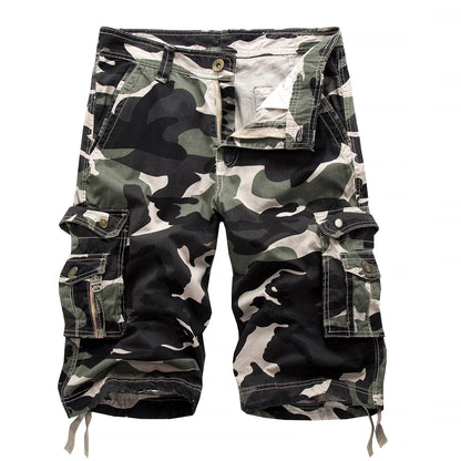 Camouflage loose work pants for men, 2025 summer military camouflage shorts for men, fashionable camouflage multi pocket work sh