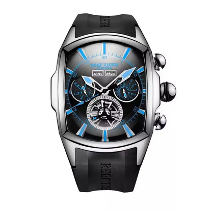 Reef Tiger 316L Stainless Steel Wine Barrel Automatic Watch Fashion Mulitfunction Tourbillon Mechanical Watches for Men RGA3069