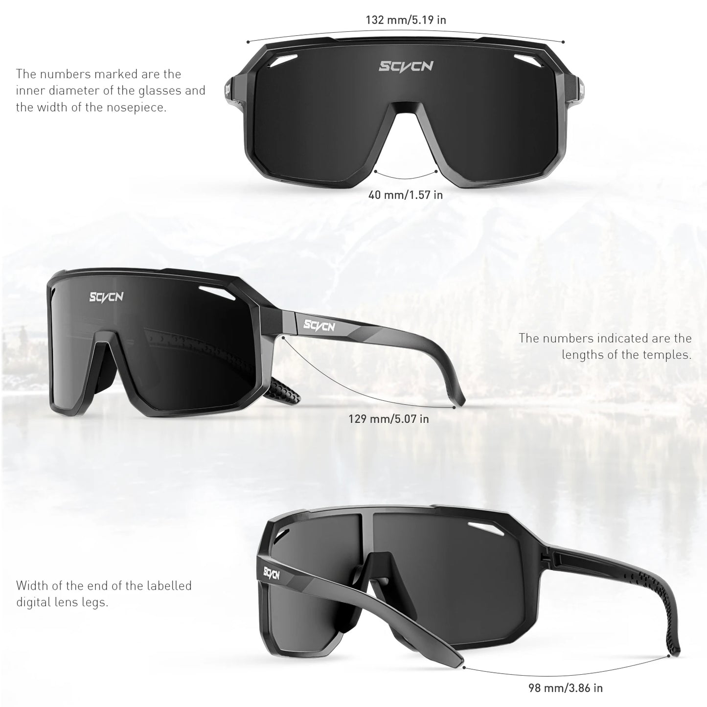 SCVCN New Outdoor Cycling Glasses Bike Sunglasses Men UV400 Eyewear Sports MTB Goggles Bicycle Women Riding Hiking Sunglasses
