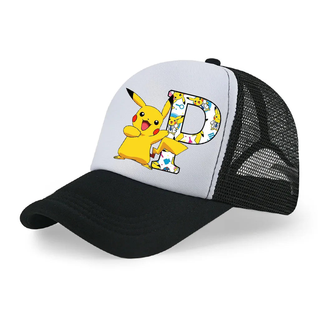 New Pokemon Letters Baseball Caps Cartoon Casuals Hat Sports Sun Breathable Hat Adjustable Peaked Cap Birthday Gifts