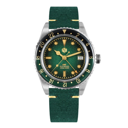 San Martin 2025 Men's Watches, Retro NH34 GMT Sandwich Dial, 40mm Bidirectional Sapphire Bezel, Luxury Sports Watch, 20Bar