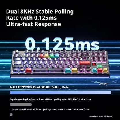 AULA F87 Pro V2 Mechanical Keyboard 3-modes Wireless 12000mAh Long Battery Life Hot-Swap RGB Custom E-Sports Keyboard PC Gaming