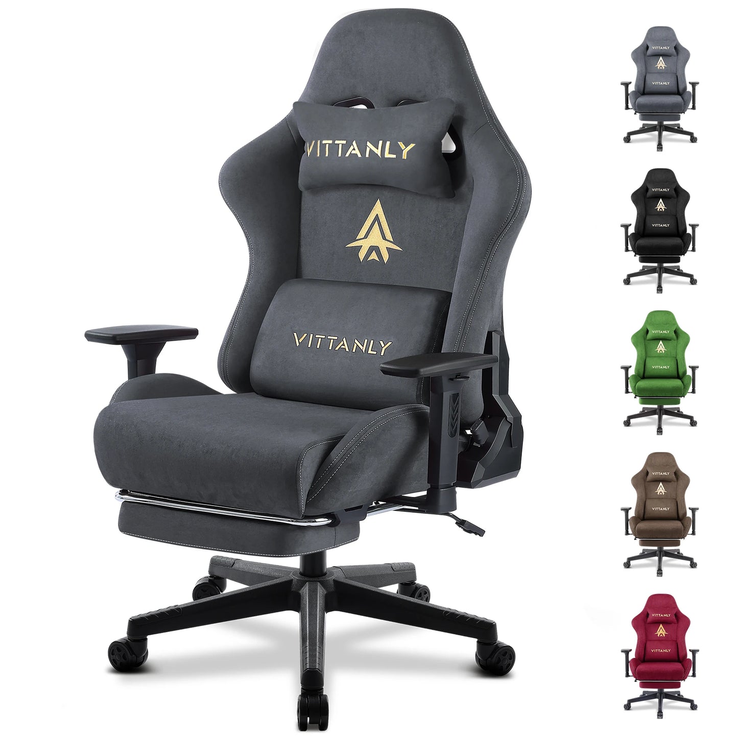 Kitinjoy High Quality Gaming Chair with Footrest, Ergonomic Adjustable Computer Chair, Comfortable Office Chair with Footrest Support for Gaming & Work