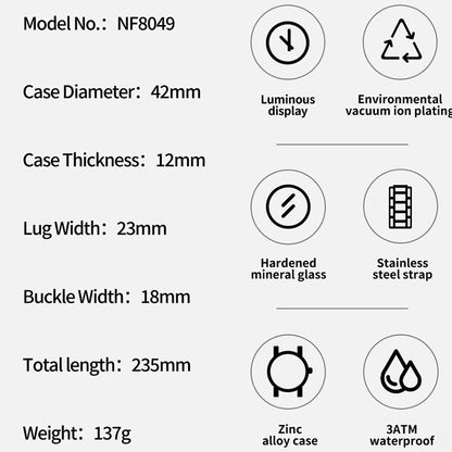 NAVIFORCE Men's Watches Quartz Fashion Business Classic Water Resistant Stainless Steel Strap WristWatch New Male Clock in 2024