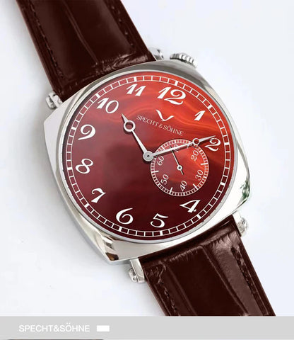 New 2026 Specht & Söhne 1921 Men's Automatic Mechanical Wristwatch Rose Gold Sapphire Crystal Genuine Leather Relogio Masculino