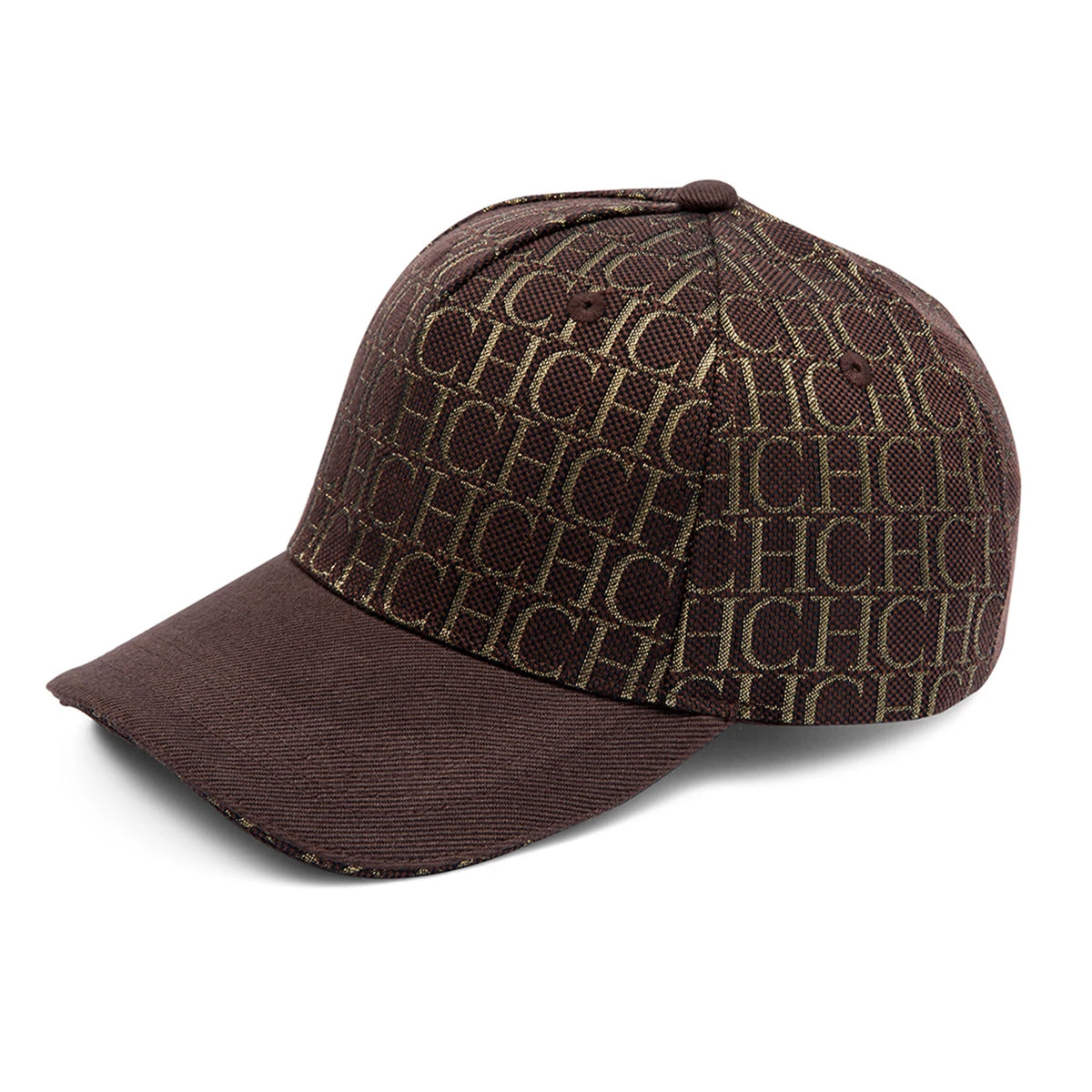 Șapcă de baseball cu imprimeu monogramă CH, structurată, ajustabilă, unisex, tip „dad hat”, cu vizieră de soare, stil streetwear, din țesătură neagră, șapcă casual