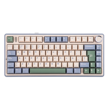 EPOMAKER AULA F75 ISO-ES 75% spagnola QWERTY Hot-Swap, tastiera meccanica da gaming cablata/Bluetooth/wireless 2.4GHz con montaggio gasket e retroilluminazione RGB