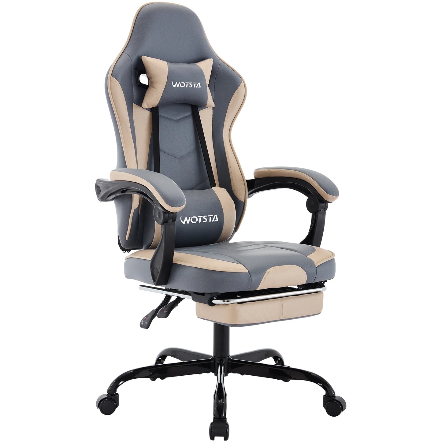 WOTSTA Gaming Chair Ergonomic Gamer Chair with Footrest, Adjustable Lumbar Support, Headrest, Reclining Computer Chair for Office & Gaming