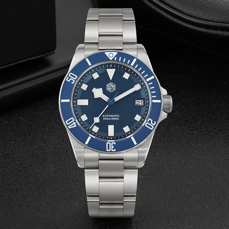  San Martin Grade5 Titanium Watch SN0121TD PT5000/ST2130 Automatic Movement Watch 300M Waterproof Adjustable Clasp Wristwatch