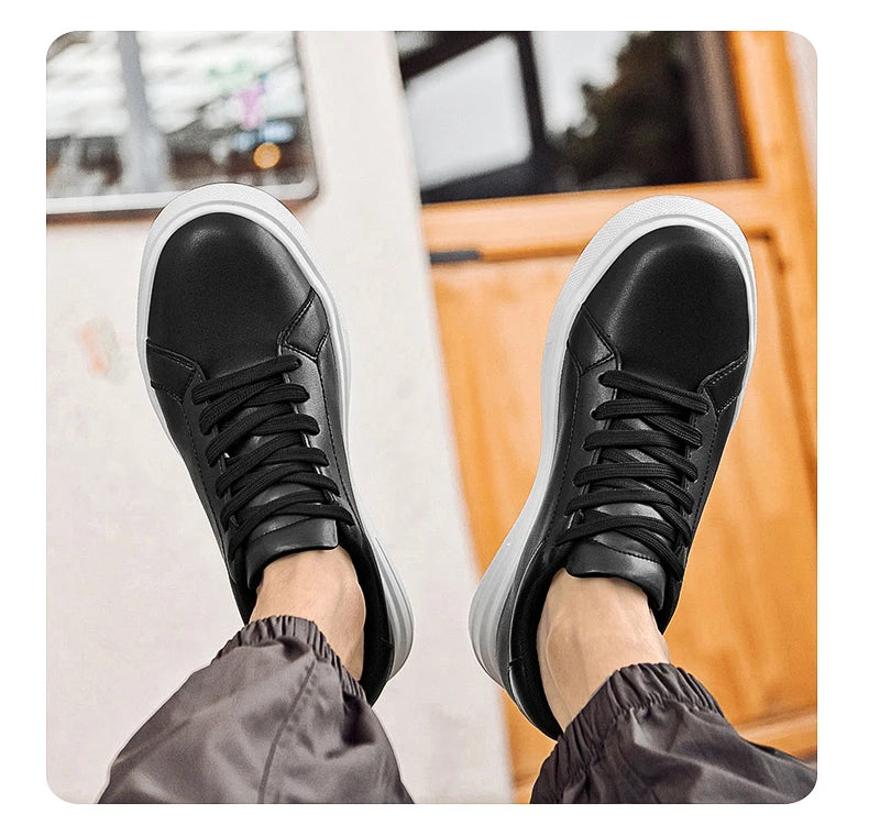 New Men's Sneakers Elevator Shoes Height Increasing Insole 6-10CM High Heels Leather Sport Shoes Men's Shoes
