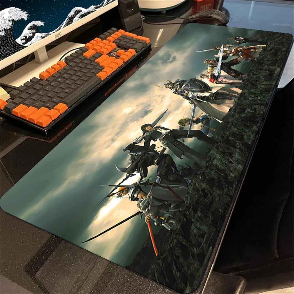 Mousepad Final Fantasy Mouse Pad Gamer Office Accessories for Big Desk Mat Gaming Keyboard Mats Xxl Large Mause Carpet 900x400mm