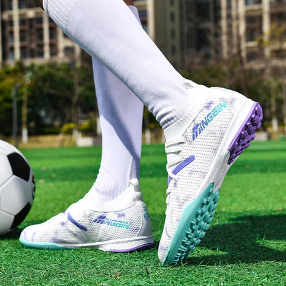 Botas de fútbol de césped profesionales para hombre, botines de fútbol con malla transpirable, zapatillas de fútbol juveniles antideslizantes, sneakers masculinas Society Chuteira