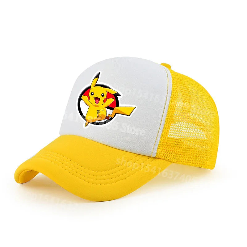 Baseball Cap Adjustable for Pokemon Hip Hop Breathable Mesh Hats Cute Cartoon Anime Outdoor Sport Shade Caps Gifts