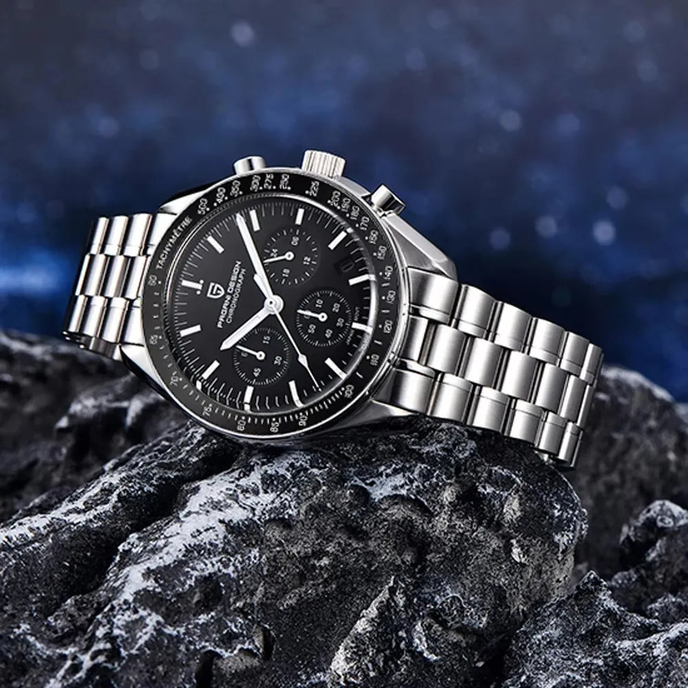 Hodinky PAGANI DESIGN Moon – luxusní quartzový chronograf pro muže, sportovní styl, safírové sklo s antireflexní úpravou, luminiscenční displej