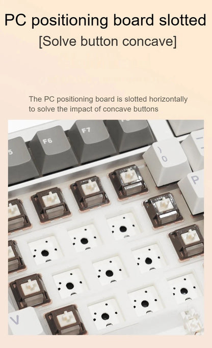 Teclado mecánico AULA F108 PRO personalizado con diseño 100%, retroiluminación RGB, Bluetooth inalámbrico, interruptor HiFi para gaming