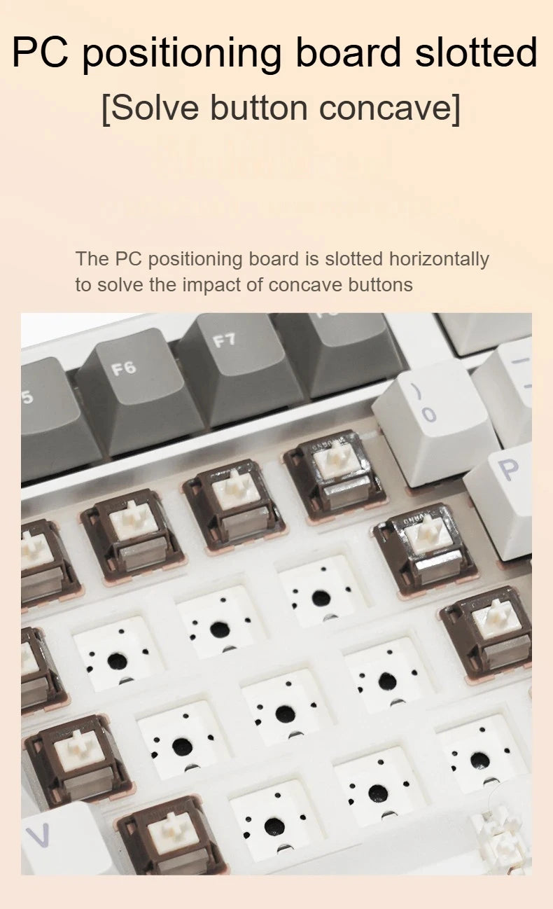 Teclado mecânico AULA F108 PRO personalizado, layout 100%, retroiluminação RGB, Bluetooth sem fios, switch HiFi, teclado gaming