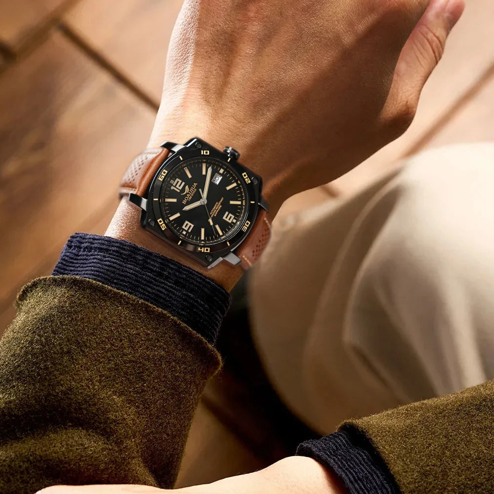 BORIAGE(BOAIJIUA) NH35 Fully Automatic Mechanical Men's Watch Original Design Mechanical Watches  Luminous Wristwatch