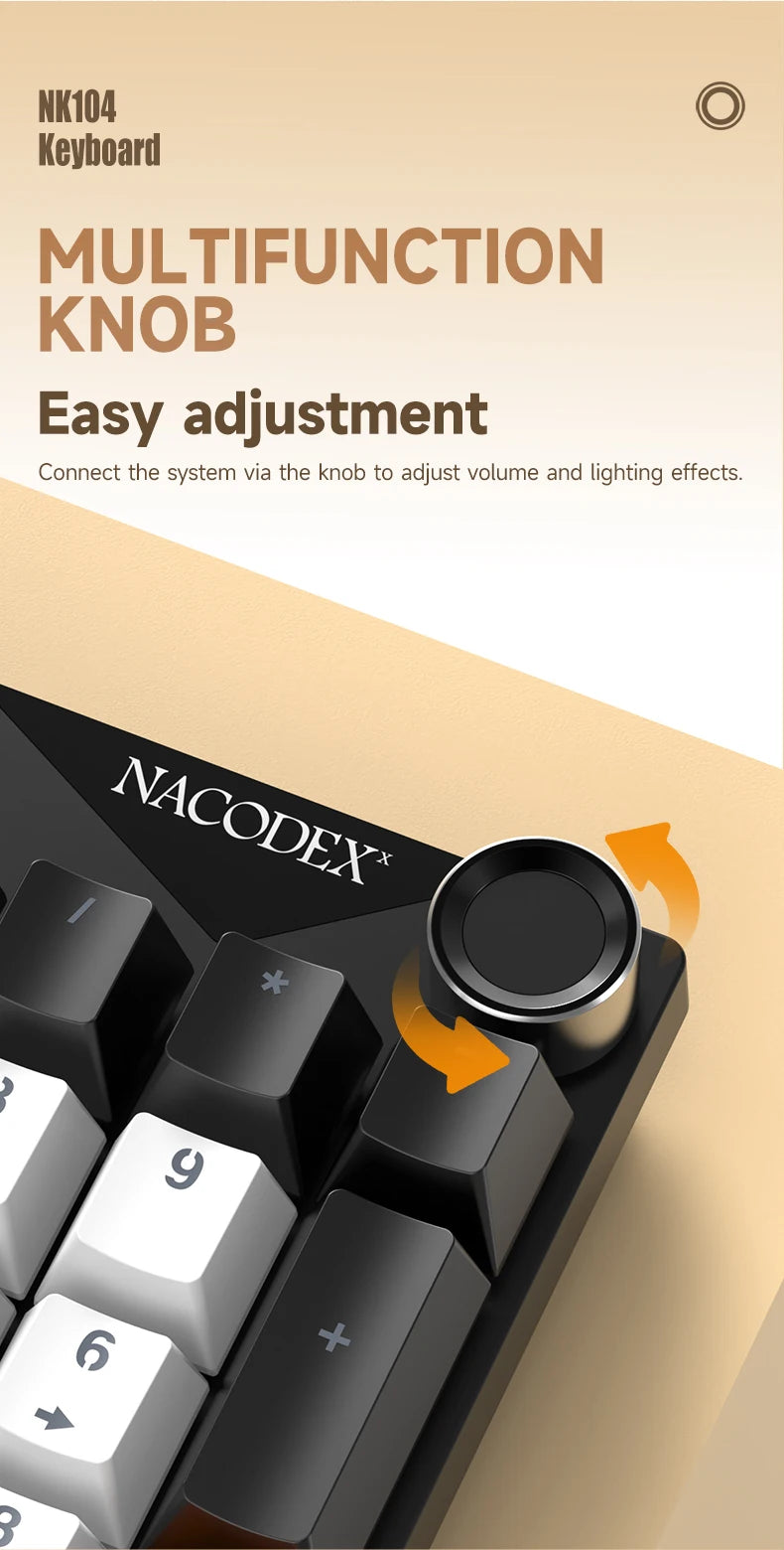 Teclado mecánico AJAZZ NK104 con cable, teclas de doble inyección, 104 teclas, hot-swapping y retroiluminación LED híbrida para gamers, compatible con laptop y PC