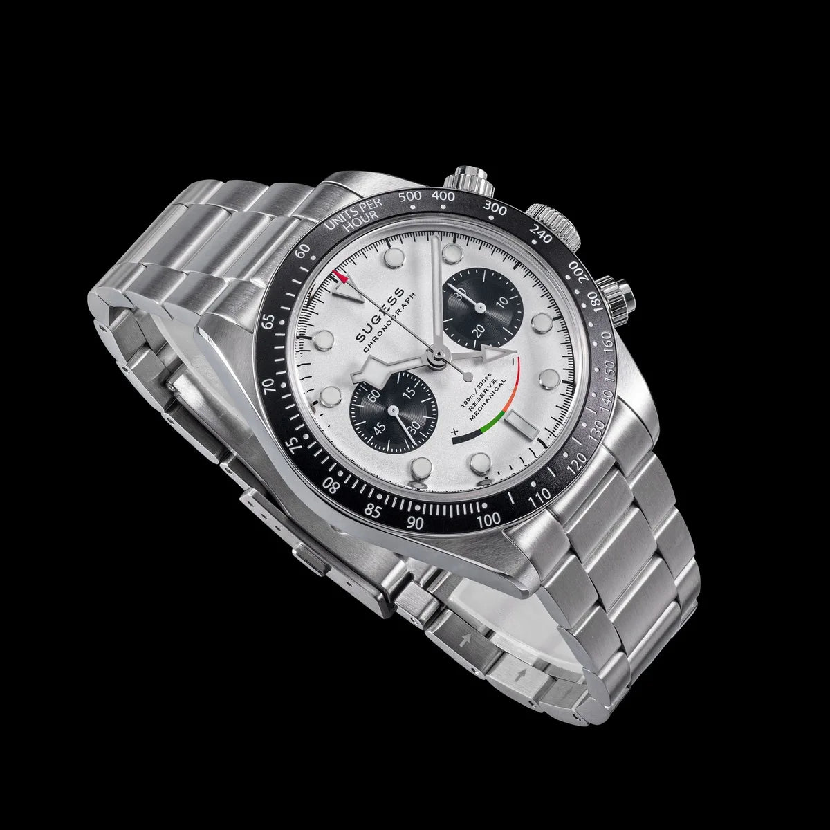 Sugess Chronograph Watch for Mens ST1907 Movement Mechanical Sapphire Crystal Wristwatches Waterproof Pilot Air Force Clock S475