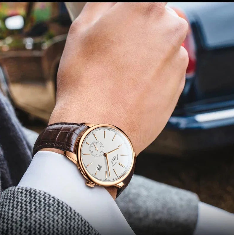 Relógio BORMAN BM3817 TOP Novo 42 de Luxo para Homem, Mecânico Automático, Vidro de Safira, Ultrafino, 50M à Prova de Água, com Submostrador