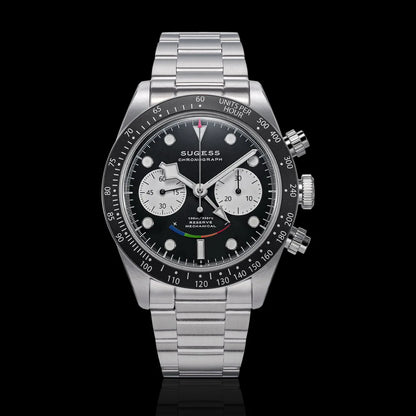 Sugess Chronograph Watch for Mens ST1907 Movement Mechanical Sapphire Crystal Wristwatches Waterproof Pilot Air Force Clock S475