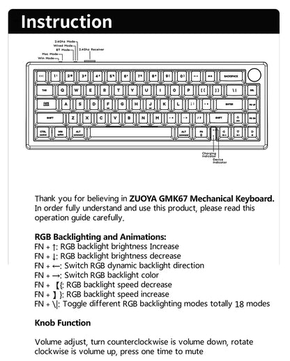 GMK67 Kit de teclado mecánico Bluetooth 5.0/2.4G inalámbrico/con cable con montaje gasket para gaming, kit de teclado personalizable