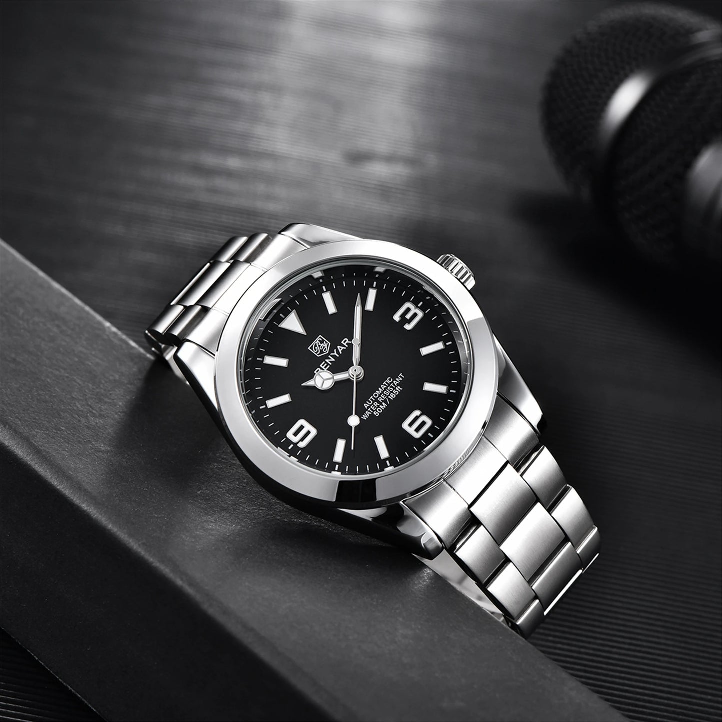 BENYAR 2025 Nuevo reloj mecánico automático para hombre, estilo business deportivo de lujo, relojes para hombre, resistente al agua 50M, Relogios Masculino