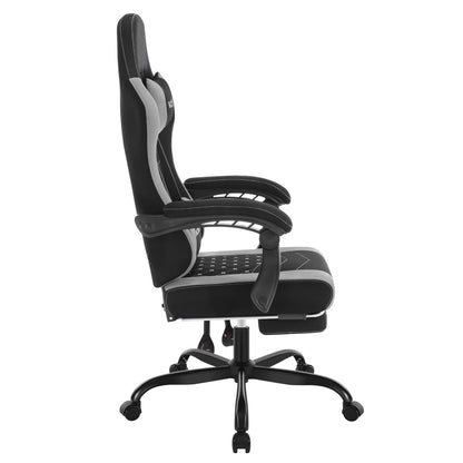 WOLTU Massage Gaming Chair Ergonomic Gamer Chair with Footrest, Lumbar Support, Adjustable Headrest, Swivel Computer Office Chair