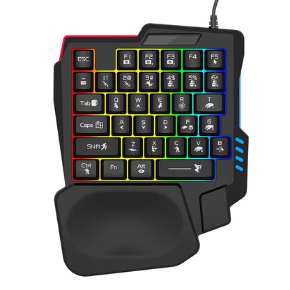 1pc RGB Gaming Keyboard Single Hand Mini USB Ultra-slim Wired 35-Keys One-Handed Backlight Keyboard For Computer PC Laptop