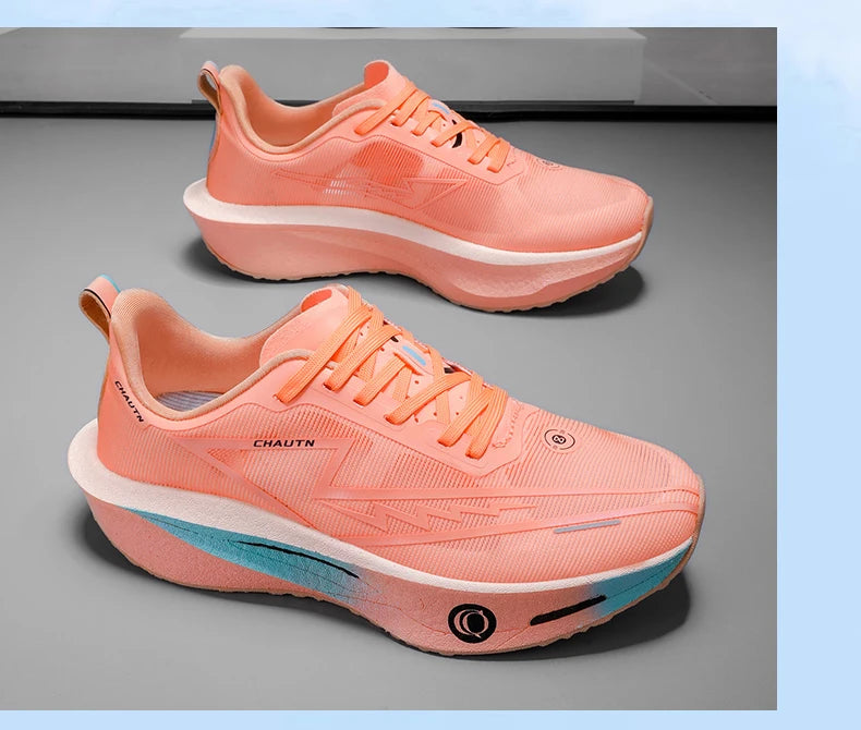 Men Running Shoes Specialty Carbon Plate Sports Marathon Breathable Lightweight Women Comfortable Nonskid Chunta Sneakers