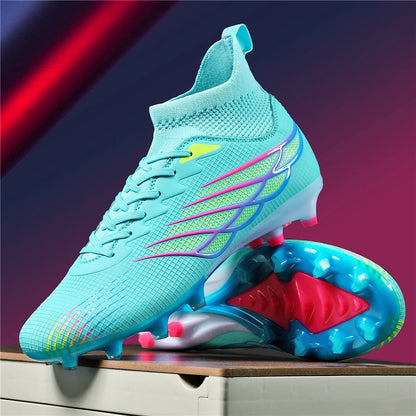 Superfly FG Football Boots Outdoor Soccer Cleats Black Shoes Soft Sport Professional Shoes Breathable Comfortable Boots Plus Size