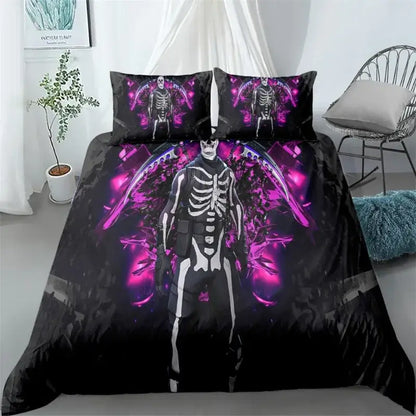 Fortnite Bedding Set 3pcs 3D Printed Bedroom Bed Linens Game Cartoon Decorative Bedding Duvet Cover Pillowcase Birthday Gift