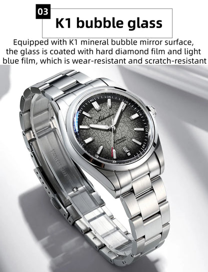 ADDIESDIVE New 2026 Luxury Men's Mechanic Quartz Analog Watch Super Luminous Steel Watch 10Bar Bubble Glass Personalized Watches
